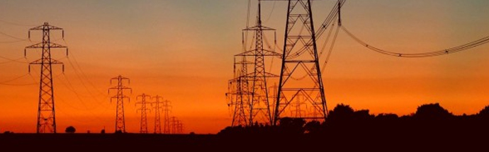 Sunsetting over powerlines